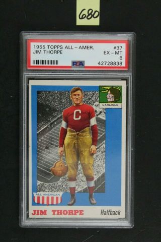 1955 Topps All - American 37 Jim Thorpe Psa 6 (680