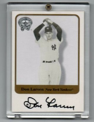 2001 Fleer Greats Of The Game Certified Autograph Auto Don Larsen Signed