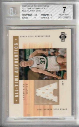 2002 - 03 Ud Generations All - Time Authentics Lb - A Larry Bird Bgs 7