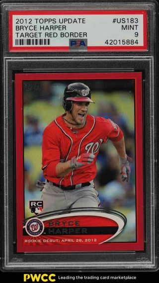 2012 Topps Update Target Red Border Bryce Harper Rookie Rc Psa 9 (pwcc)