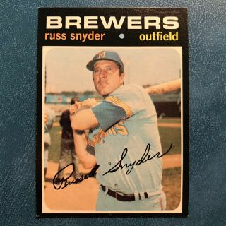1971 Topps Set Russ Snyder Rare High Sp 653 Brewers - Nr -