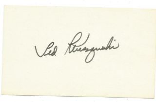 Ted Kluszewski Authentic Hand Signed Autograph On 3x5 Card - Reds/white Sox