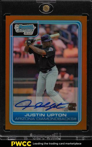 2006 Bowman Chrome Gold Refractor Justin Upton Rookie Rc Auto 1/50 Bc223 (pwcc)