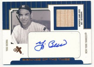 Yogi Berra 2004 E - X Signings Of Times Autograph Yankees Game Bat Auto Sp 72/72