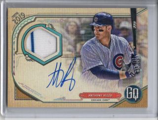 Anthony Rizzo Auto Jersey Patch /25 2019 Topps Gypsy Queen On Card Autograph Cub