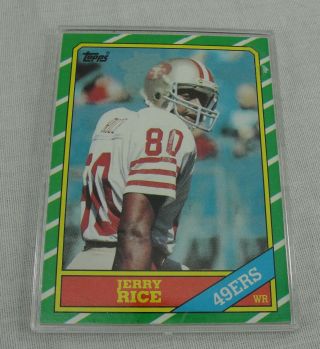 1986 Topps 161 Jerry Rice Rookie Football Trading Card San Francisco 49ers