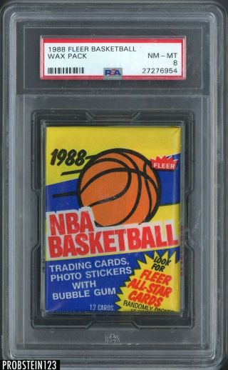 1988 Fleer Basketball Wax Pack Psa 8 Clyde Drexler On Back