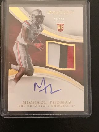 2016 Immaculate Collegiate Michael Thomas 3 Color Patch Auto Rpa 58/99
