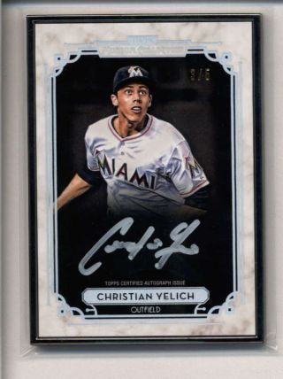 Christian Yelich 2014 Topps Museum Metal Framed Autograph Auto 3/5 Fd6695