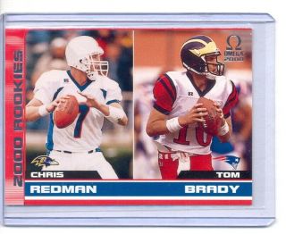 Tom Brady / Redman 2000 Pacific Omega 238 Rookie Rc Card 185/500 Patriots