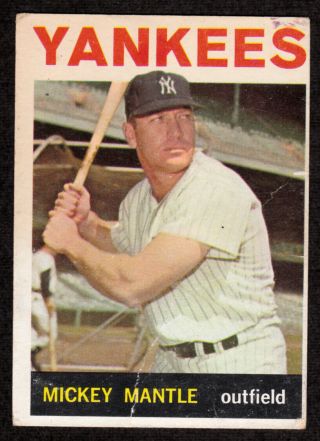1964 Topps 50 - Mickey Mantle (crease)
