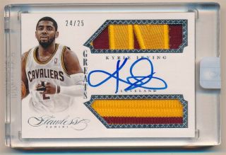 Kyrie Irving 2013/14 Panini Flawless Greats Auto Dual 2 Color Patch Sp /25 $400