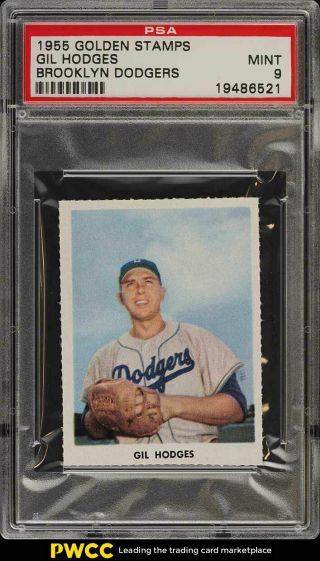 1955 Golden Stamps Brooklyn Dodgers Gil Hodges Psa 9 (pwcc)