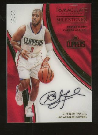 2016 - 17 Immaculate Milestones Chris Paul Clippers Auto 18/25