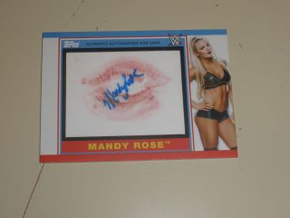2018 Topps Wwe Heritage Autograph Auto Kiss Card Mr Mandy Rose 13/25