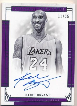 Kobe Bryant 2016/17 National Treasures On Card Autograph Lakers Auto Sp 11/35