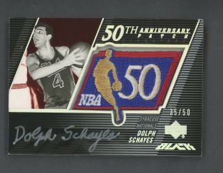 2007 - 08 Ud Black 50th Anniversary Dolph Schayes Auto 35/50