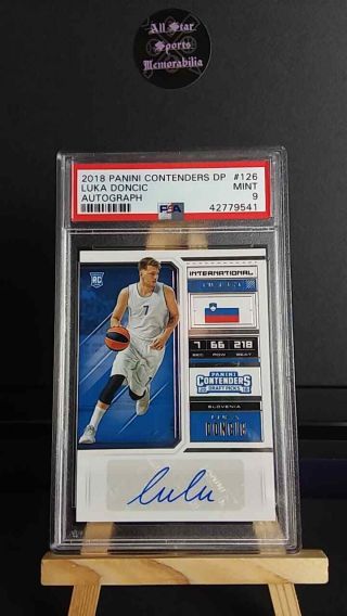 2018 Panini Contenders Draft 126 Luka Doncic Rookie Autograph Auto Psa 9