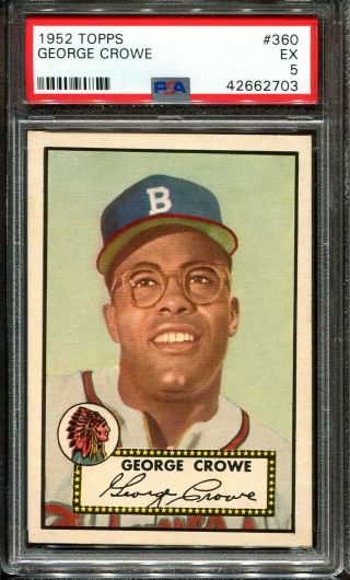 1952 Topps 360 George Crowe Rc Psa 5 Centered High Number Boston Braves