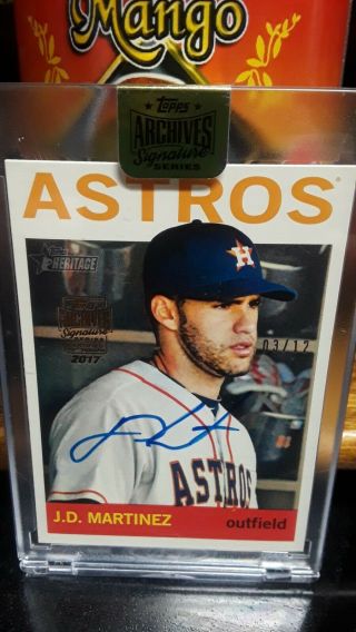 Jd Martinez Red Sox Topps Archives Autographed 3/12 Sweet Looking Card