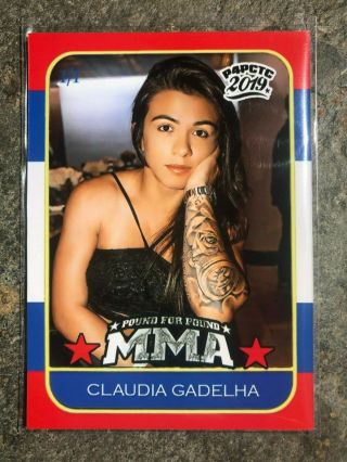 2019 P4p Mma 86 A Claudia Gadelha Custom Trading Card 1/1 Ufc