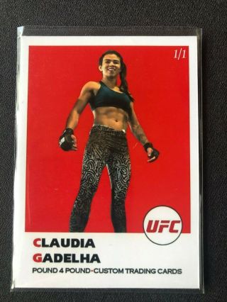2019 P4p Mma 69 Border Claudia Gadelha Custom Trading Card 1/1 Ufc