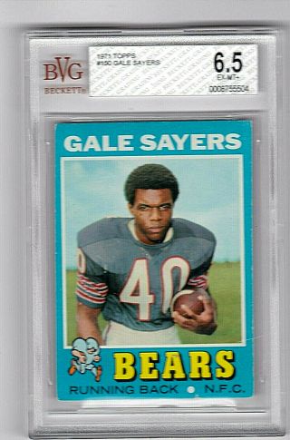 1971 Topps Football Card 150 Gale Sayers Chicago Bears Bvg 6.  5 Ex - Mt,