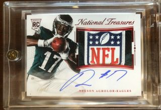 2015 National Treasures Nelson Agholor 1/1 Nfl Shield Rpa Auto Rc Eagles