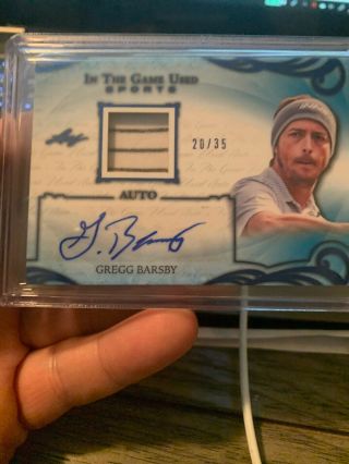 Gregg Barsby 2019 Leaf In The Game Auto Relic /35,  Disc Champ,