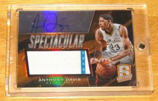 2013 - 14 Panini Spectra Spectacular Anthony Davis Auto / Patch Combo Serial 15