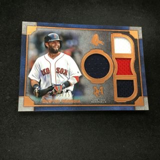 Dustin Pedroia 2019 Topps Museum Baseball Quad Game - Jersey Relic 35/75