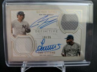 2019 Topps Definitive Luis Severino Gleyber Torres Yankees Dual Patch Auto 18/35
