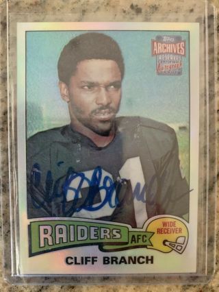 Cliff Branch 2001 Topps Archives Reserve Refractor Auto Raiders Autograph Rip