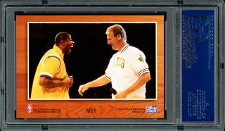 MAGIC JOHNSON & LARRY BIRD AUTOGRAPHED SIGNED 1993 HOOPS CARD MB1 PSA/DNA 58639 2