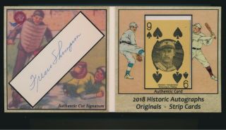 2018 Historic Autographs Strip Cards Cut Signature Fresco Thompson 1927 W560