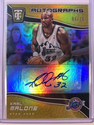 Karl Malone 17/18 Certified Autographs Auto Autograph Gold 8/10