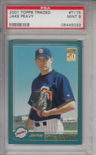 2001 Topps Traded Card T175 Jake Peavy Padres Z18059 - Psa 9