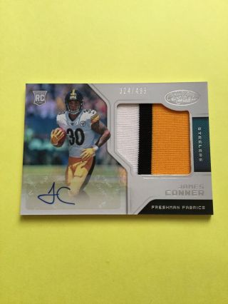 2017 Certified Football James Conner Freshman Fabrics 3 Color Patch Auto