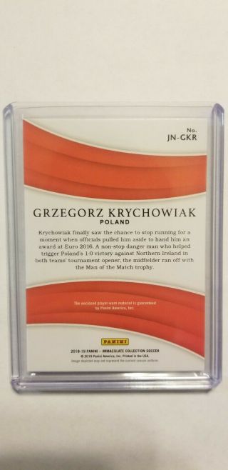 2018 - 19 Immaculate Grzegorz Krychowiak Jersey Numbers Patch 11/12 Poland 3