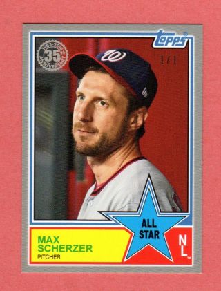 Max Scherzer 2018 Topps Mini 35th Anniversary Sp 1 / 1 Washington Nationals