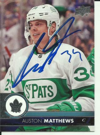 Auston Matthews Autographed Toronto Maple Leafs Card
