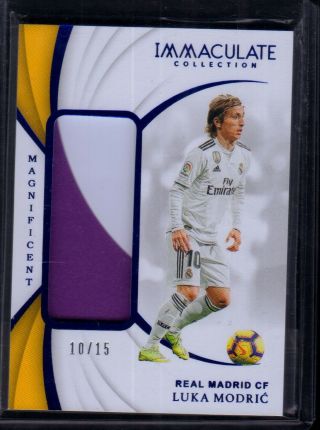 2018 - 19 Immaculate Soccer Luka Modric Jumbo Patch 10/15 Jersey Number