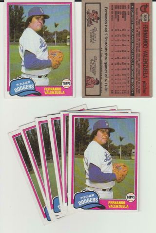 1981 Topps Traded Fernando Valenzuela 850,  Los Angeles Dodgers