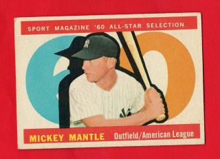 1960 Topps Mickey Mantle 563 Baseball Card Nr - Mt Cond.  " Wow "