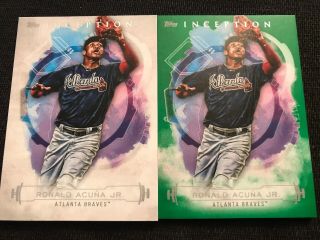 Ronald Acuna Jr.  2019 Topps Inception 10 Base Card & Green Parallel