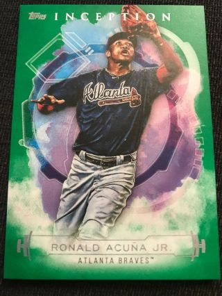 Ronald Acuna Jr.  2019 Topps Inception 10 Base Card & Green Parallel 3