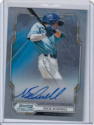 Nick Schnell 2019 Bowman Sterling Prospect Auto Autograph Rays