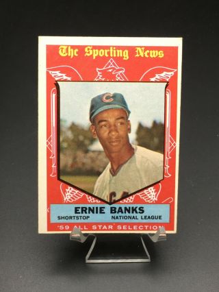 1959 Topps Baseball Ernie Banks All Star Hof Ex 559 Chicago Cubs