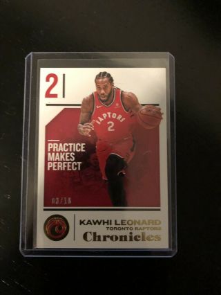 Kawhi Leonard 2018 - 19 Panini Chronicles Basketball Gold Parallel /10 - Raptors