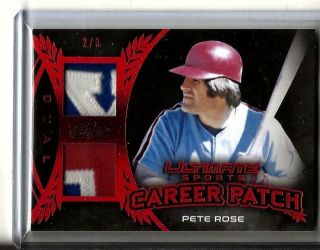 2019 Leaf Ultimate Sports Dual Career Patch Pete Rose 2/3 Phillies